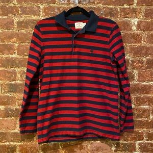 Striped long sleeve polo